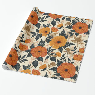 Regalo Papel de ajuste de geometría floral negrita