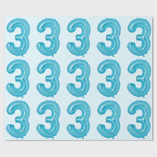 Regalo Papel de ajuste de globo azul 3 (Superficie plana)
