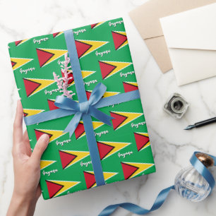 Regalo Papel de ajuste de Guyana, verde, bandera de Guyan