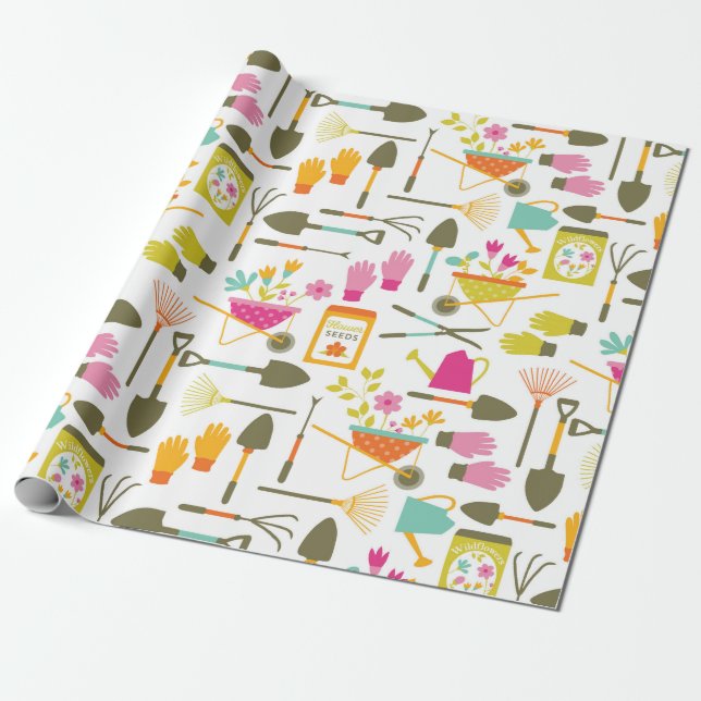 Regalo Papel de ajuste de herramientas de jardín de bonit (Desenrollado)
