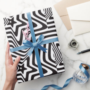 Regalo Papel de ajuste de ilusión óptica en blanco y negr