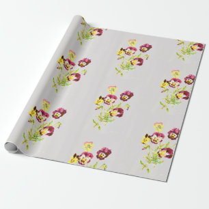Regalo Papel de ajuste de ILUSTRACION RETRO de PANSIES