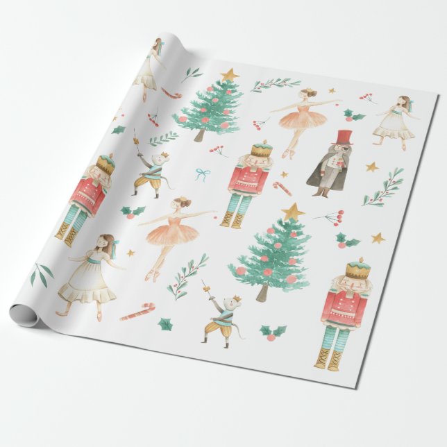 Regalo Papel de ajuste de imágenes de Navidades de ballet (Desenrollado)