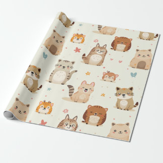 Regalo papel de ajuste de impresión de animales adorables