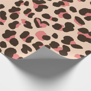 Regalo Papel de ajuste de impresión de leopardo rosa de m