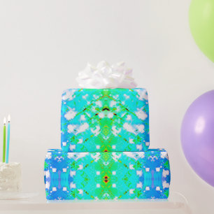 Regalo Papel de ajuste de impresión turquesa y verde
