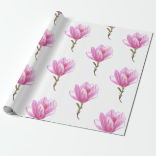Regalo Papel de ajuste de la acuarela de las flores rosad