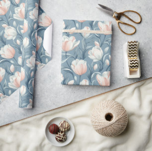 Regalo Papel de ajuste de la flor de los tulipanes en neg