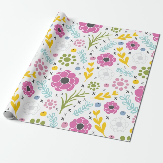 Regalo Papel de ajuste de la flor de muelle cruzado (Desenrollado)