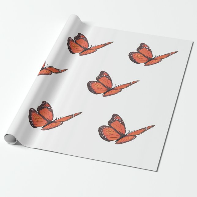 Regalo Papel de ajuste de la mariposa monarca (Desenrollado)