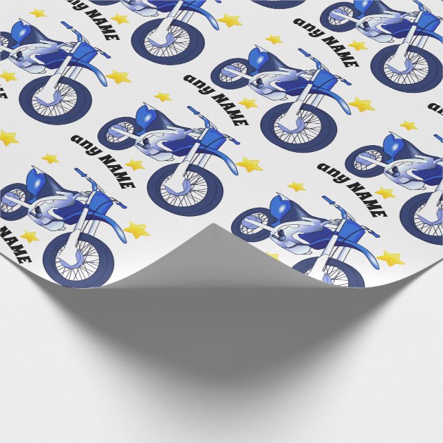 Regalo Papel de ajuste de la motocicleta azul y el mensaj (Esquina)