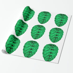 Regalo Papel de ajuste de las pineconas verdes