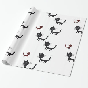 Regalo Papel de ajuste de litografía de arte de gatos fel
