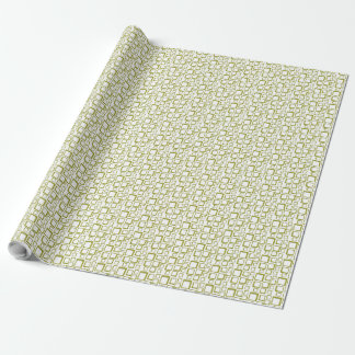 Regalo Papel de ajuste de los cuadrados dorado y blanco r