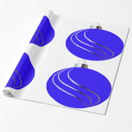 Regalo Papel de ajuste de los ornamentos azul y plateado