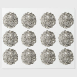 Regalo Papel de ajuste de los ornamentos plateados