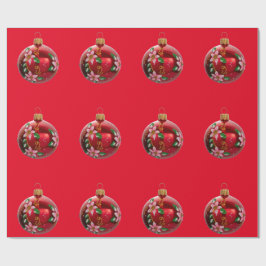 Regalo Papel de ajuste de los ornamentos rojos