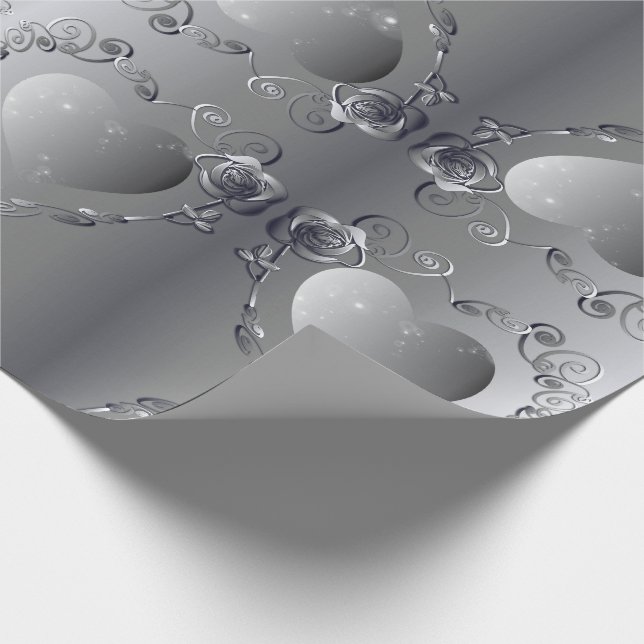 Regalo Papel de ajuste de marco Rosa plateado (Esquina)