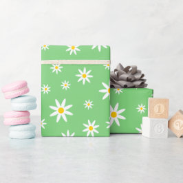 Regalo Papel de ajuste de margarita verde