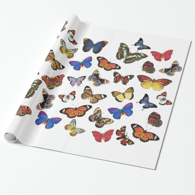 Regalo Papel de ajuste de mariposas (Desenrollado)
