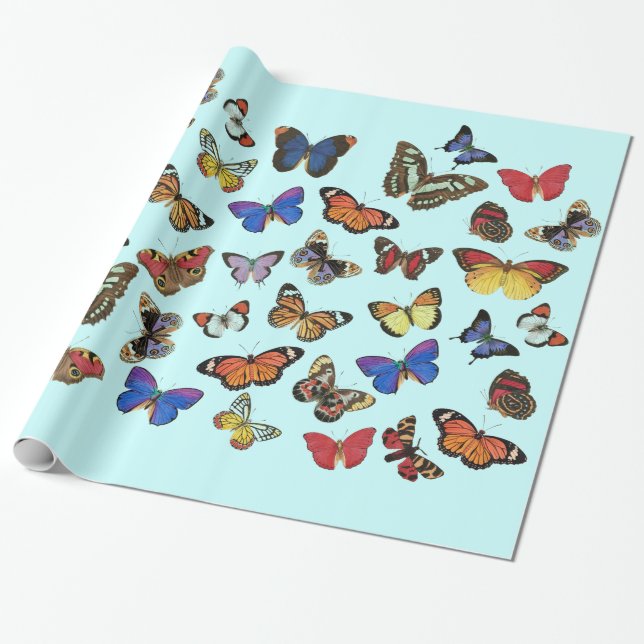 Regalo Papel de ajuste de mariposas (Desenrollado)