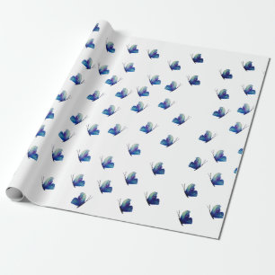 Regalo Papel de ajuste de mariposas azules