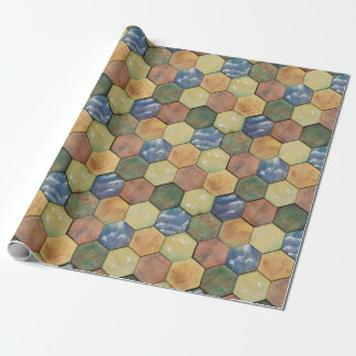 Regalo Papel de ajuste de mosaico hexagonal