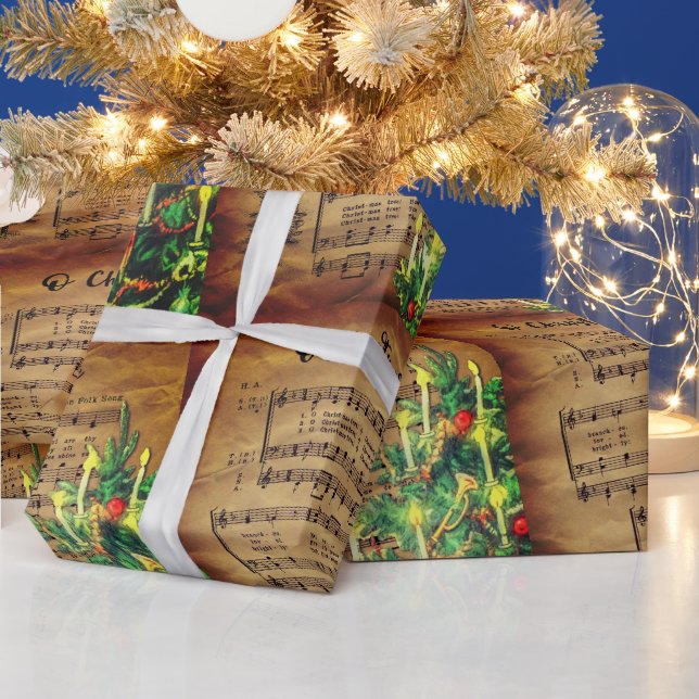 Regalo Papel de ajuste de Navidades de árbol de canciones (Vacaciones)
