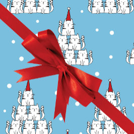 Regalo Papel de ajuste de Navidades de árbol de gato