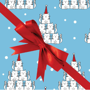 Regalo Papel de ajuste de Navidades de árbol de gato
