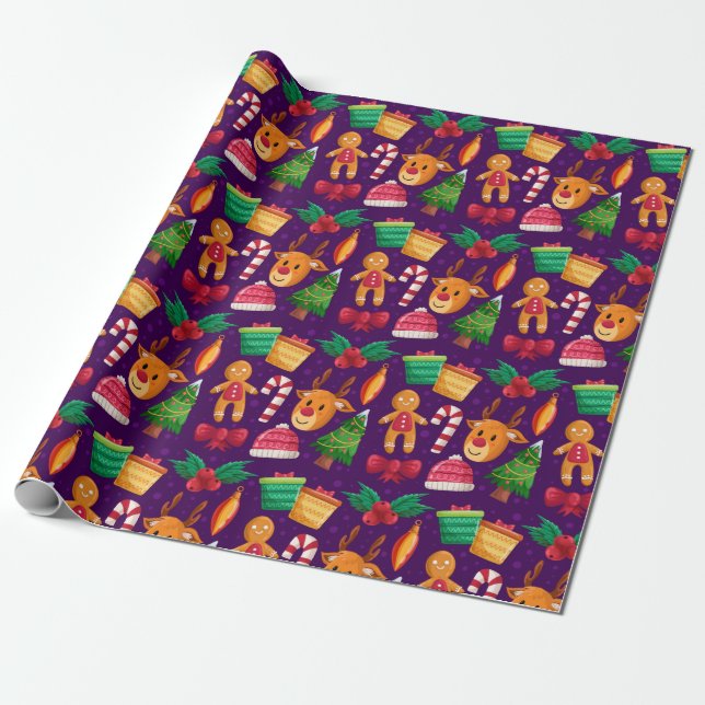 Regalo Papel de ajuste de Navidades pequeños (Desenrollado)