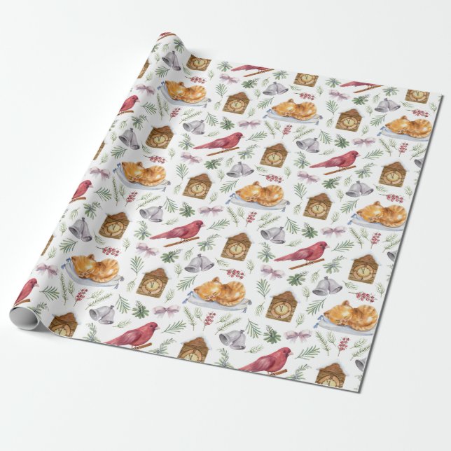 Regalo Papel de ajuste de Navidades pequeños (Desenrollado)