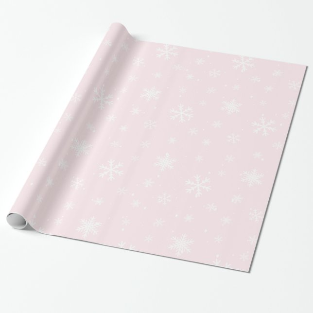 Regalo Papel de ajuste de Navidades rosas (Desenrollado)