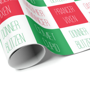 Regalo Papel de ajuste de nombres REINDEER