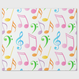 Regalo Papel de ajuste de notas musicales del arco iris
