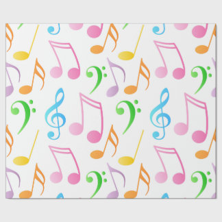 Regalo Papel de ajuste de notas musicales del arco iris