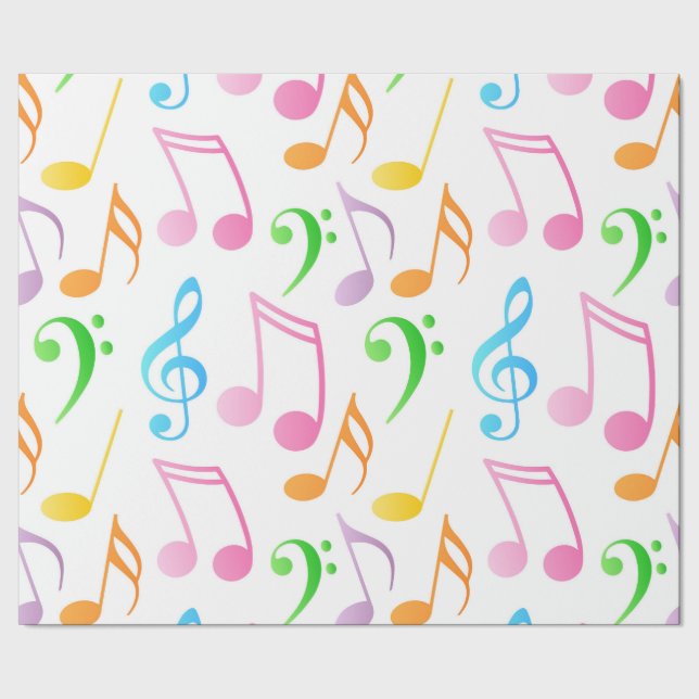 Regalo Papel de ajuste de notas musicales del arco iris (Costura)