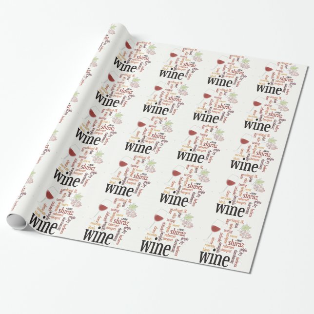 Regalo Papel de ajuste de nube de Word Wine (Desenrollado)