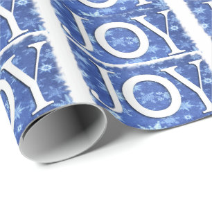 Regalo Papel de ajuste de patrón azul de JOY para navidad