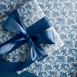 Regalo Papel de ajuste de patrón blanco y azul