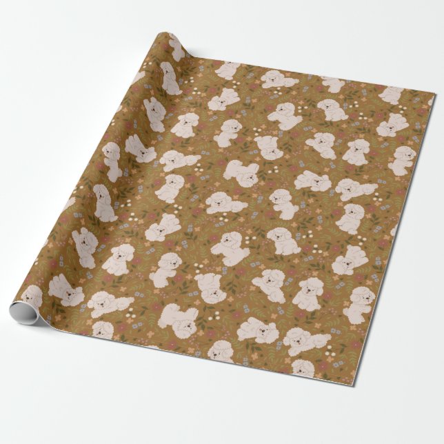 Regalo Papel de ajuste de patrón de cachorro (Desenrollado)