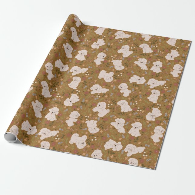 Regalo Papel de ajuste de patrón de cachorro (Desenrollado)