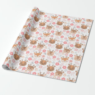 Regalo Papel de ajuste de patrón de ciervo adorable