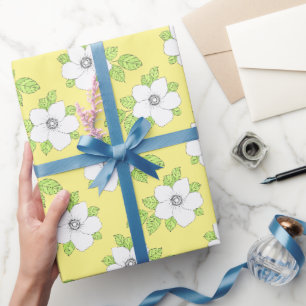 Regalo Papel de ajuste de patrón de flor de anémona dibuj