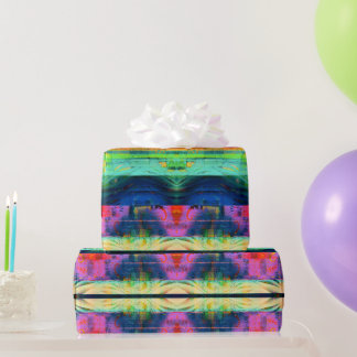 Regalo Papel de ajuste de patrón de franja colorida