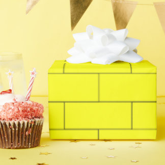 Regalo Papel de ajuste de patrón de ladrillos amarillos