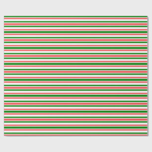 Regalo Papel de ajuste de patrón de líneas verdes, rojo d