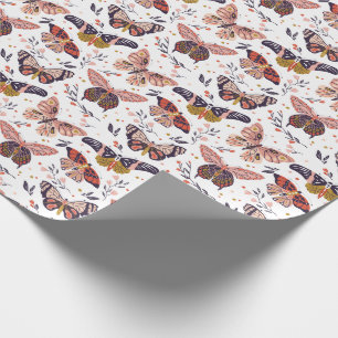 Regalo Papel de ajuste de patrón de mariposa