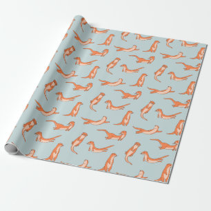Regalo Papel de ajuste de patrón de Otter
