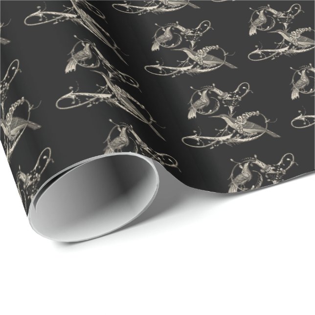 Regalo Papel de ajuste de patrón de pájaro de Liollo (Esquina del rollo)